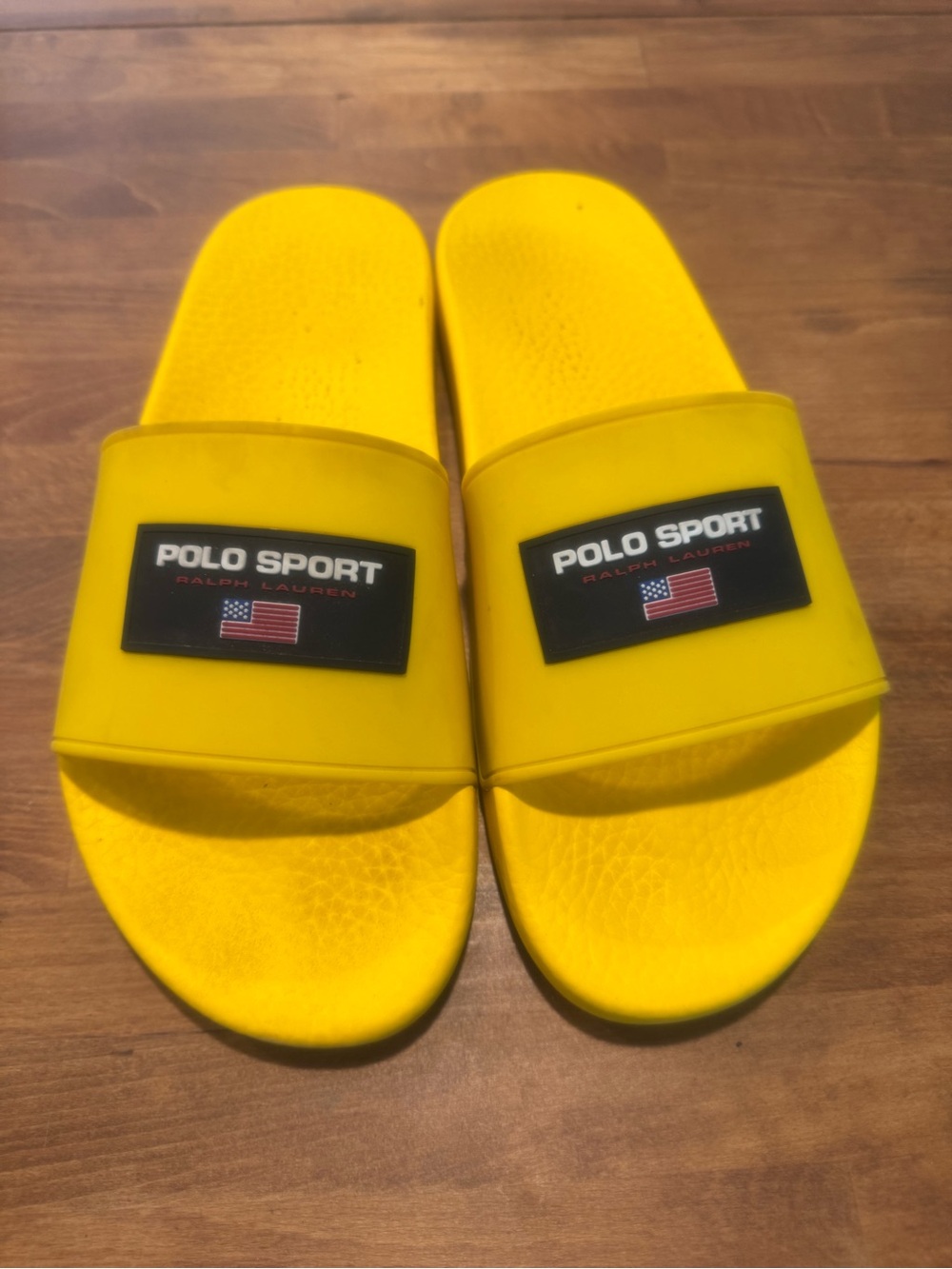Polo Sport Ralph Lauren Slides Mustard Yellow Used Mens Size 10